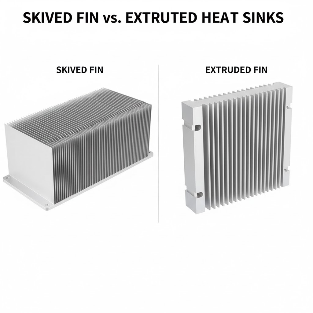 スカイブドフィンと押し出しヒートシンク: 性能とコストの比較