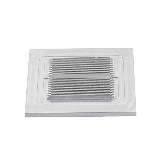 カスタマイズされた高密度銅/アルミニウムスカイブドフィンマイクロチャネル液体コールドプレートヒートシンク、マイクロプロセッサ用、高真空ろう付け部品